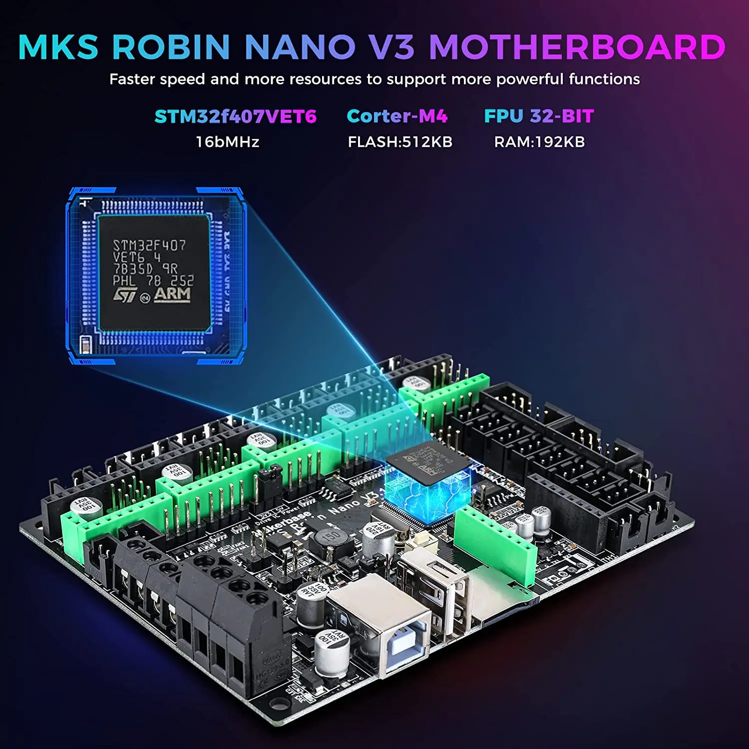 Makerbase Mks Robin Nano V3 Eagle 32bit แผงควบคุม TMC2209 มอเตอร์ไดรฟ์ WIFI TS35 3D หน้าจอสัมผัส 3D เครื่องพิมพ์เมนบอร์ด