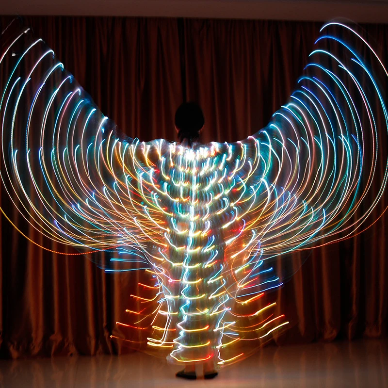 Belly dance performance costume creative colorful butterfly fluorescent wings