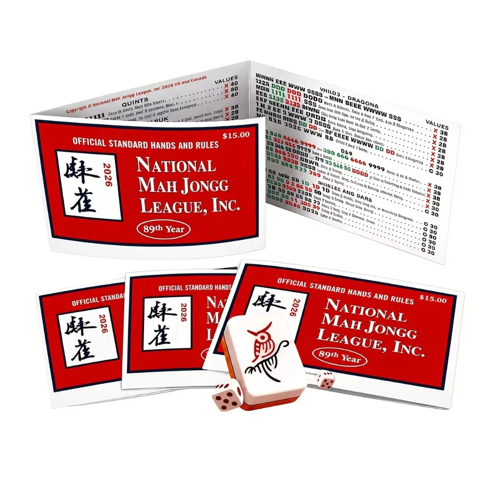 Mahjong Cheat Sheet 4Pcs Waterproof Score Cards for American Chinese Standard Rules Portable Durable Red Blue