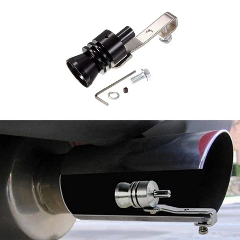 L Size Motorbike Car Exhaust Fake Turbo Whistle Pipe Sound Muffler Blow Off Valve Universal Simulator Whistler