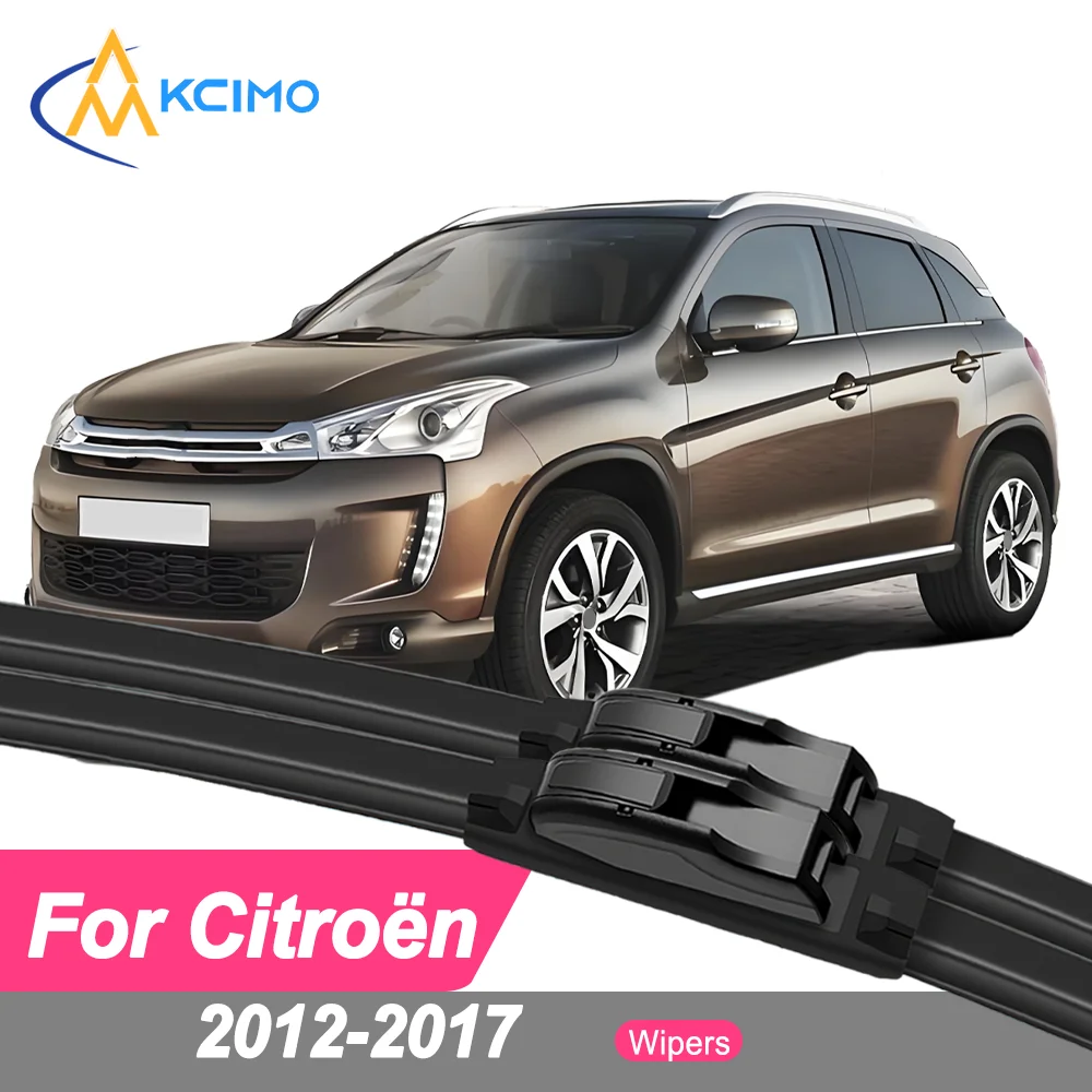 

Premium Rubber Durable Silent Windshield Wiper Blades 2pcs for Citroen C4 Aircross 2012-2017 Mitsubishi RVR ASX Outlander Sport