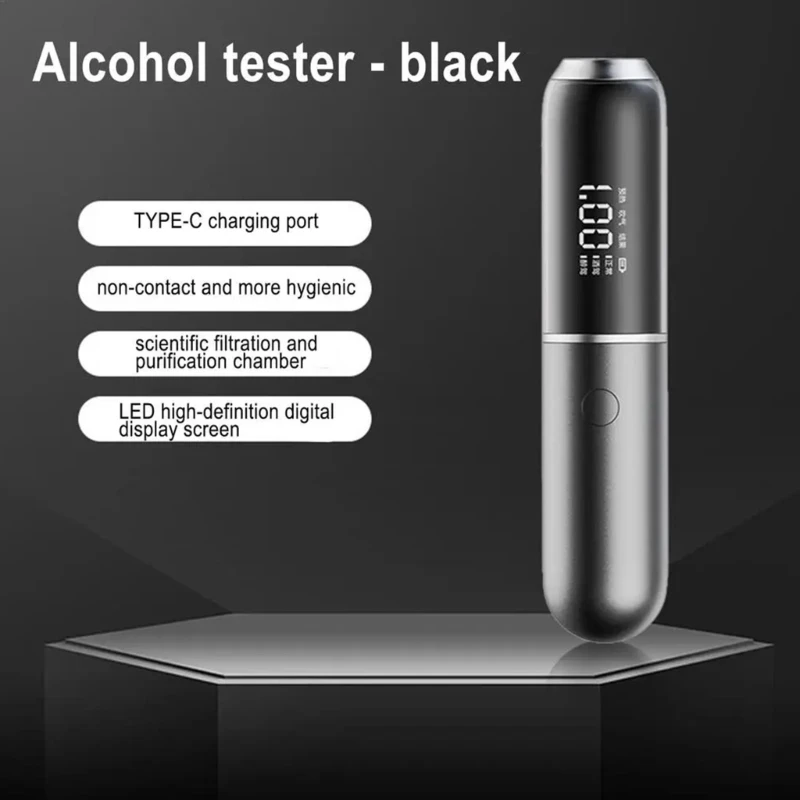 Blowing Breath Tester Breathalyzer LCD Screen Breathalyzer Portable Detector Quick Accuracy Response for Dropshipping