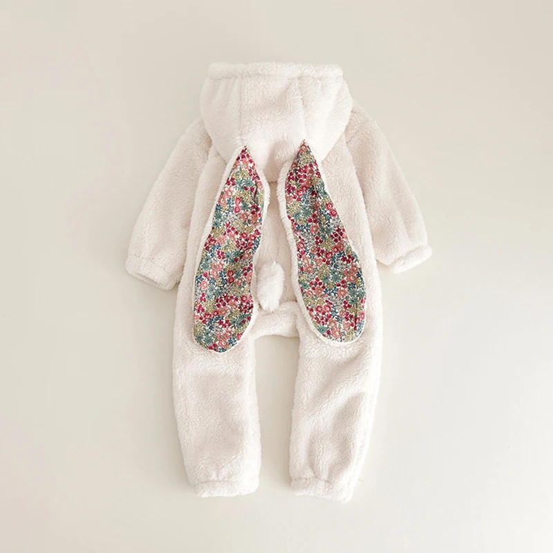 Baby Rompers Warm Fleece Newborn Boys Clothes Spring Winter Baby Girls One Piece Rabbit Outfit Baby Sleepwear Pijama Bebe