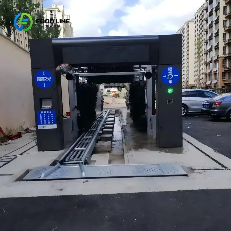 Customized Electric Tunnel-type Car Washer with 14 Brushes 40KW High Pressure Air & Foam Drying Powerful Cleaning