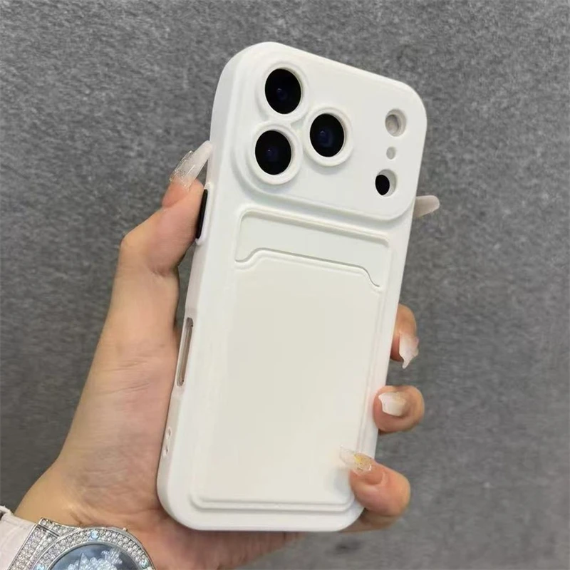 Kartenhalter-Slot-Brieftaschen-Telefonhülle für iPhone 17, Air 11, 12, 13, 14, 15 Plus, 16, 17 Pro Max, stoßfeste, weiche, matte Silikon-Rückseite – Detail 19