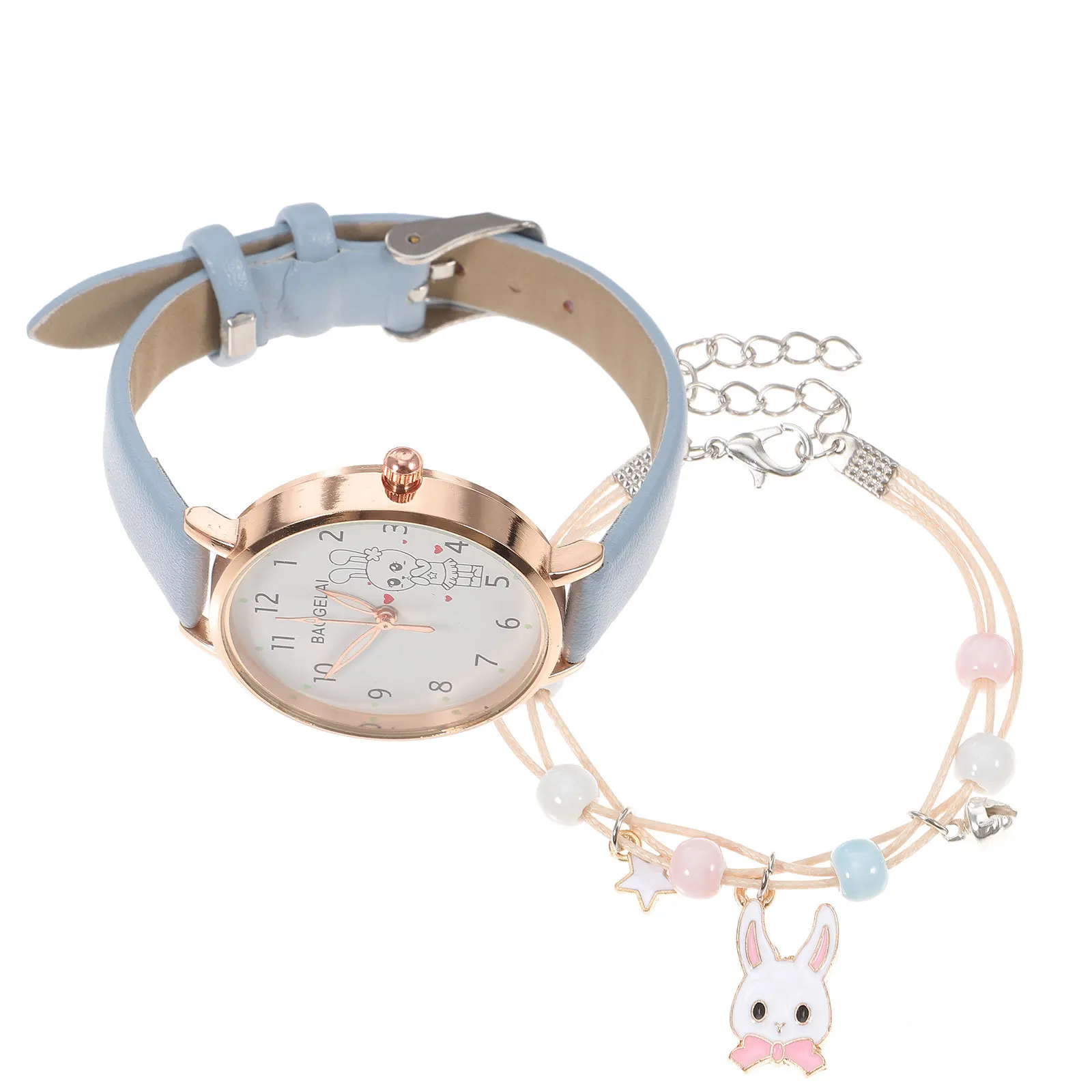 

1Set Rabbit Watch Hand Chain Set for Cute Fashion Wrist Watch Lightweight Comfortable Strap Decorative