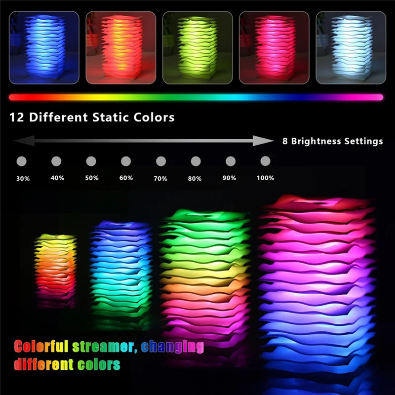 SYW-Dynamic Lighting Colorful Night Light Touch Sensor Bedside Lamp With 3D Illusion Design 7 Colors Remote Control LED Lamp