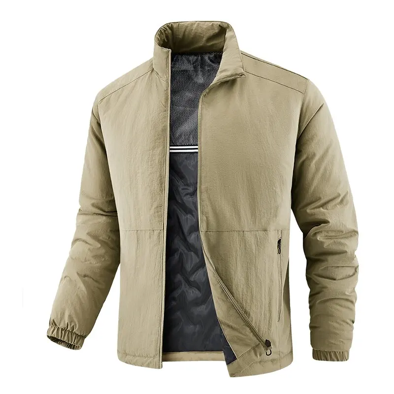 

Autumn and Winter Fashion Solid Color Thick Warm Cotton Jacket For Men's Casual Loose Sports Plus Large Size High-Quality Jacket