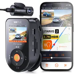 Vantrue S1Pro DashCam 2.7K Dual Dash Cam Front and Rear 5G WiFi 60FPS Hidden Dash Camera w/HDR Night Vision GPS Voice Control