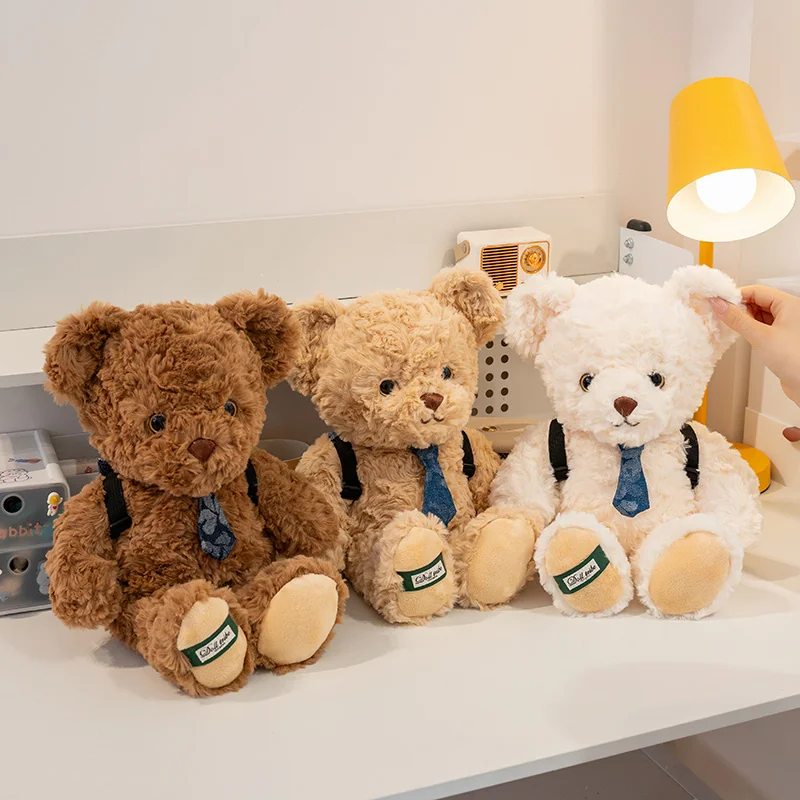 Uroczy plecak pluszowy miś, mały miś w krawacie, lalka do spania, figurka, materiałowa lalka dla dzieci, prezent, sprzedaż hurtowa