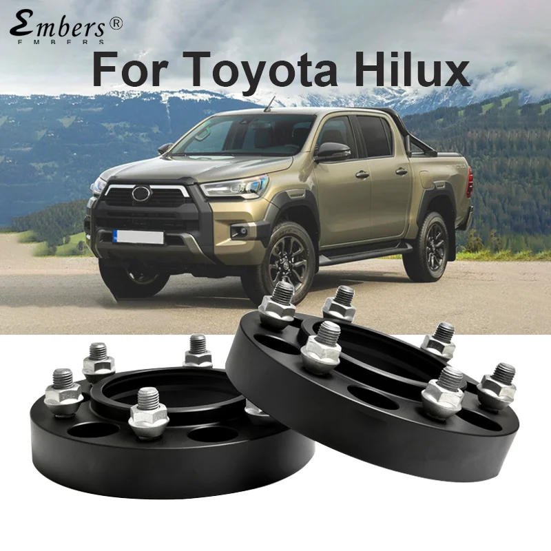 

Embers для Toyota Hilux PCD 6x139,7 CB 106,1 M12X1,5 кованые алюминиевые черные проставки для колес, адаптер ступицы, 2 шт.