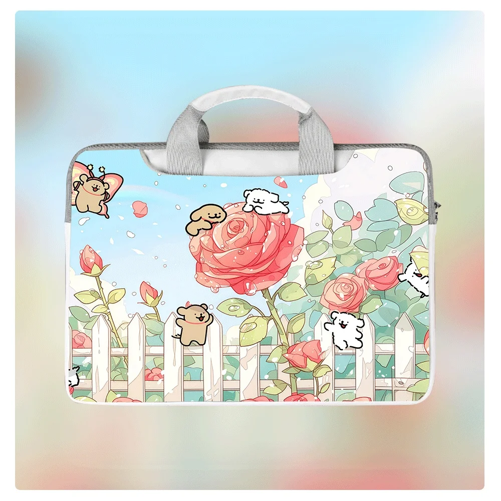

Cute Cartoon Puppy Laptop Bag HD Printed Waterproof 13.3 14 15.6 Inch Crossbody Shoulder Handbag Large Capacity Storage Bag Gift