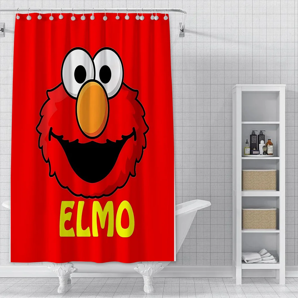 Shower Curtain Waterproof Polyester Fabric Paint Colorful Bath Curtains Cartoon Sesame Street Home Bathroom Decor With Hook