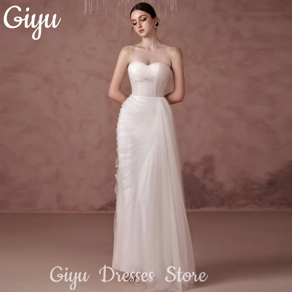 

Giyu Elegant Tulle Sweetheart Wedding Dresses Mermaid Sleeveless Bridal Gown Floor-Length Vestidos Novias Boda Customsied 2025