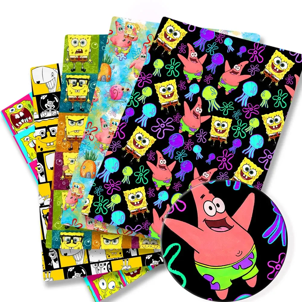 Tela de dibujos animados DIY140 * 50cm costura hecha a mano Patchwork acolchado vestido de bebé hoja para el hogar tela impresa costura niños