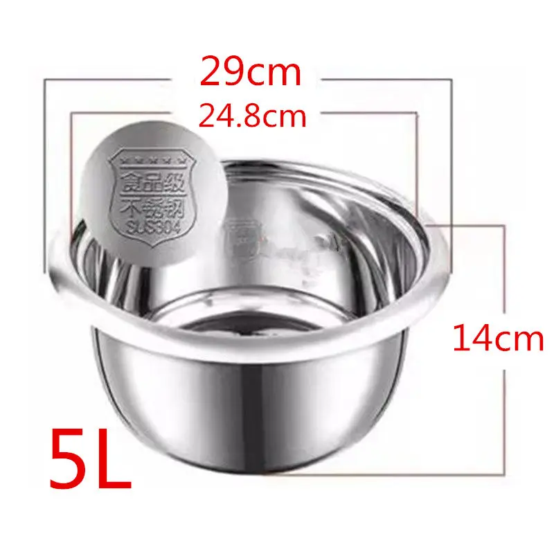 

5L High Quality 304 stainless steel rice cooker inner containerPot Replacement Accessories Rice Cooke Inner pot