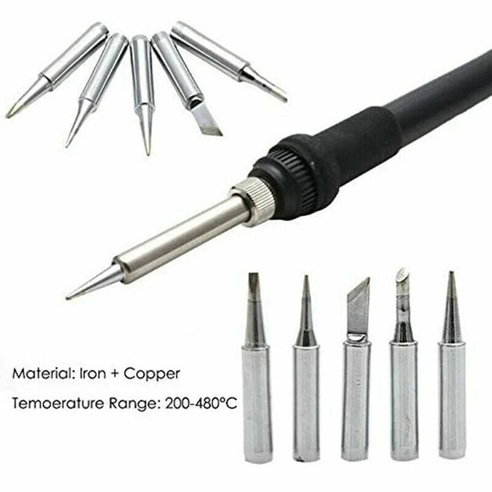 Durable Practical Soldering Iron Tip 900M-T Silver 10pcs 200°～480° 852D 878D 900M For Quick For Rework Station