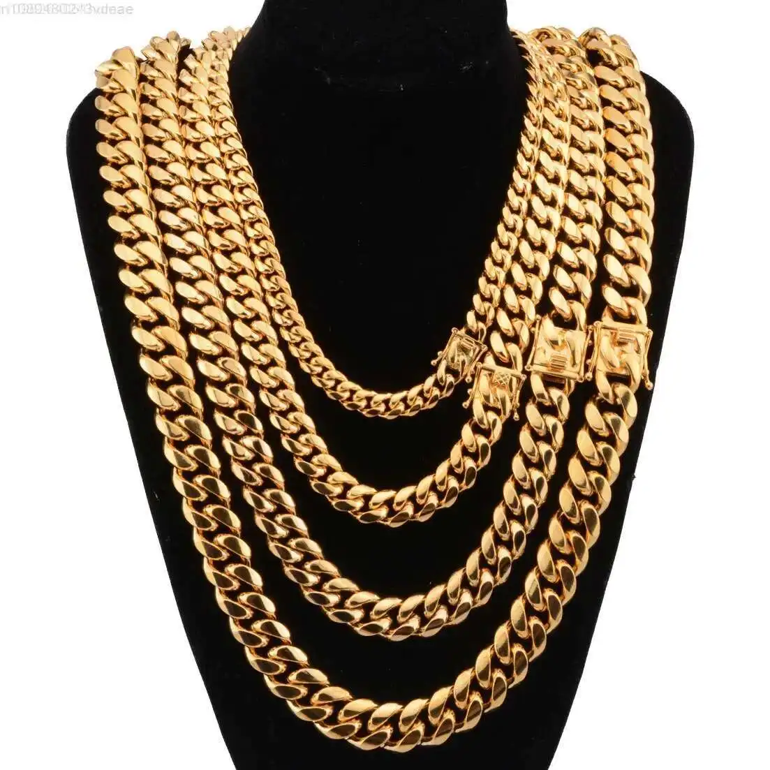 

Fine Jewelry Wholesale Hip Hop Cuban Chain Necklace Fashion 18K PVD Gold Plated Stainless Steel Men Women Cuban Link Chain