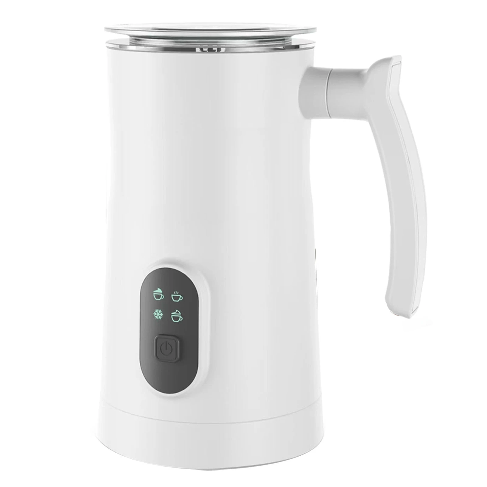 رغوة الحليب الكهربائية من الفولاذ المقاوم للصدأ 4 في 1 صانع رغوة ساخن/بارد عملية صامتة 400 وات داخلي غير لاصق 11.84 أونصة/350 مل