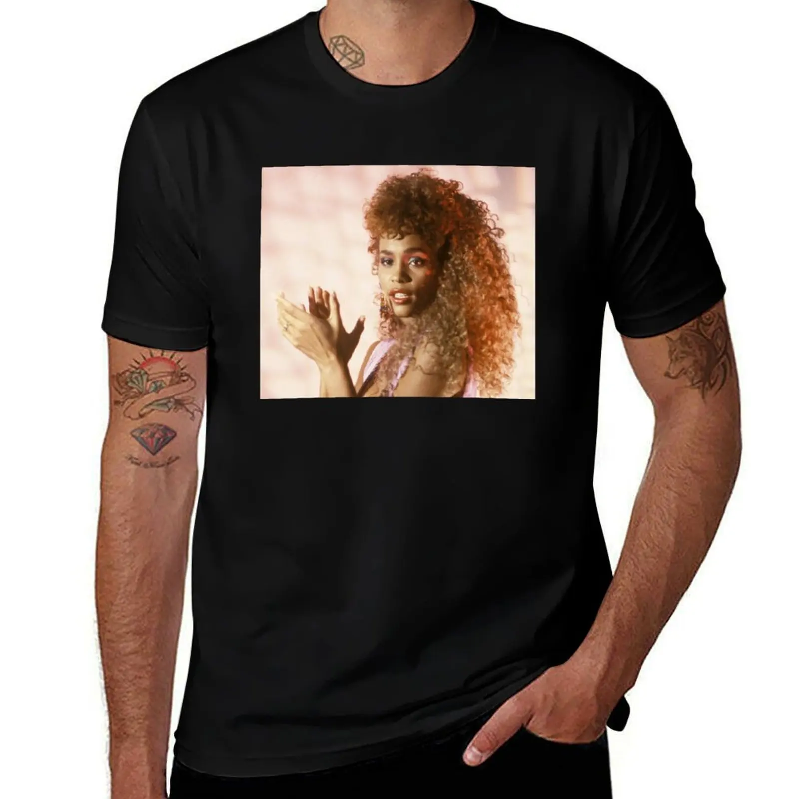 Whitney Houston T-Shirt Large Size Short Sleeve T-Shirt