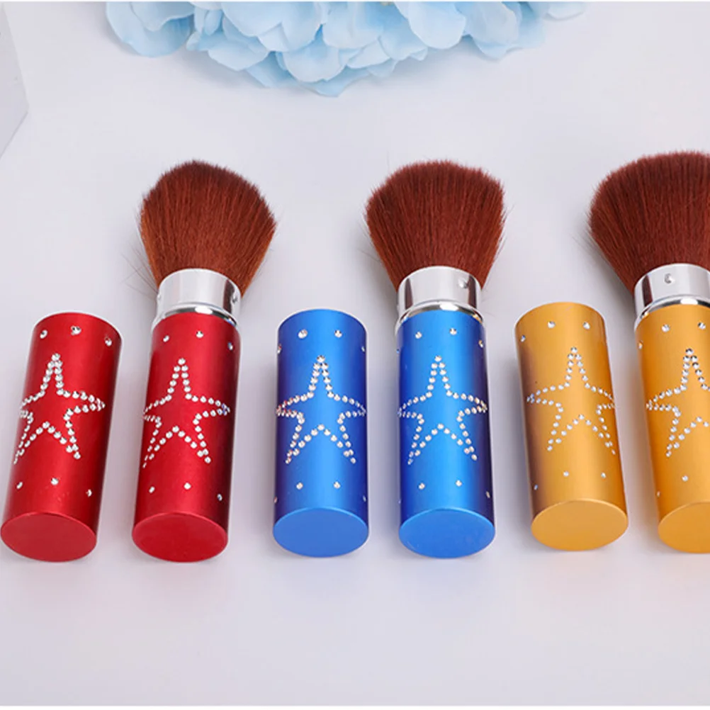 

3Pcs Portable Retractable Makeup Brush Powder Blush Foundation Brushes for Travel Women Portable Makeup Brush