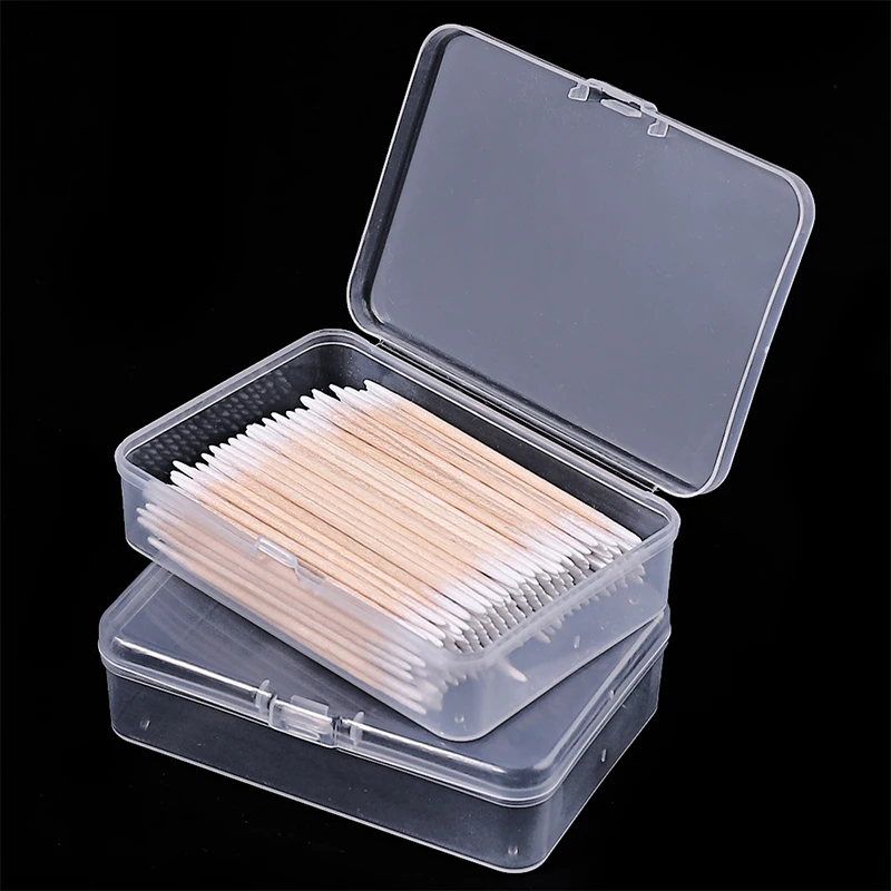 Portable Plastic Cotton Swabs Storag Box Holder Jewelry Case Nail Tool Container Travel Medicine Box Makeup Tools 1pcs