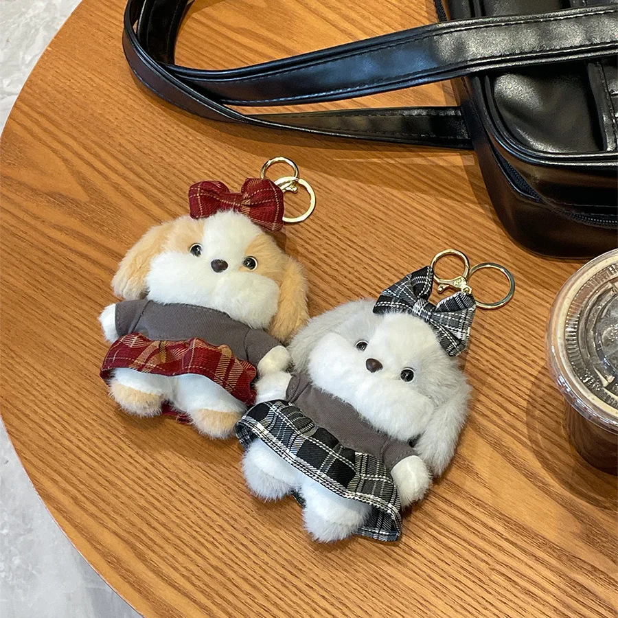

Small skirt, dog doll pendant, plush toy bag decoration, girl's heart, dog doll gift