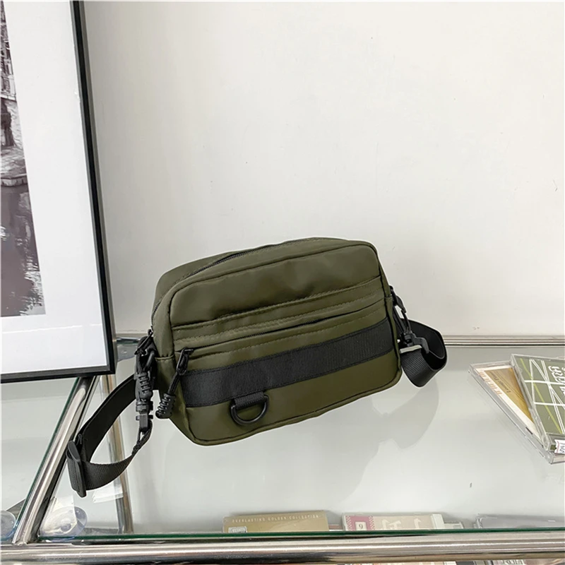 Casual Men Women Unisex Crossbody Bags Fashion Solid Color Couple Shoulder Bag High Quality Nylon Messenger Bag Handbags