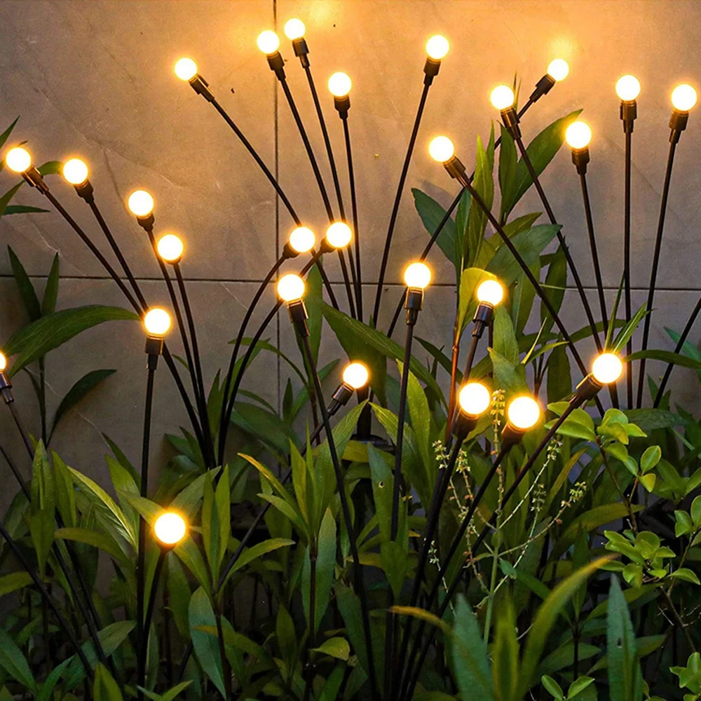 

6 LED Solar Garden Lights Powered Firefly Lights Outdoor Waterproof Vibrant Garden Lights for Patio Pathway Decoration