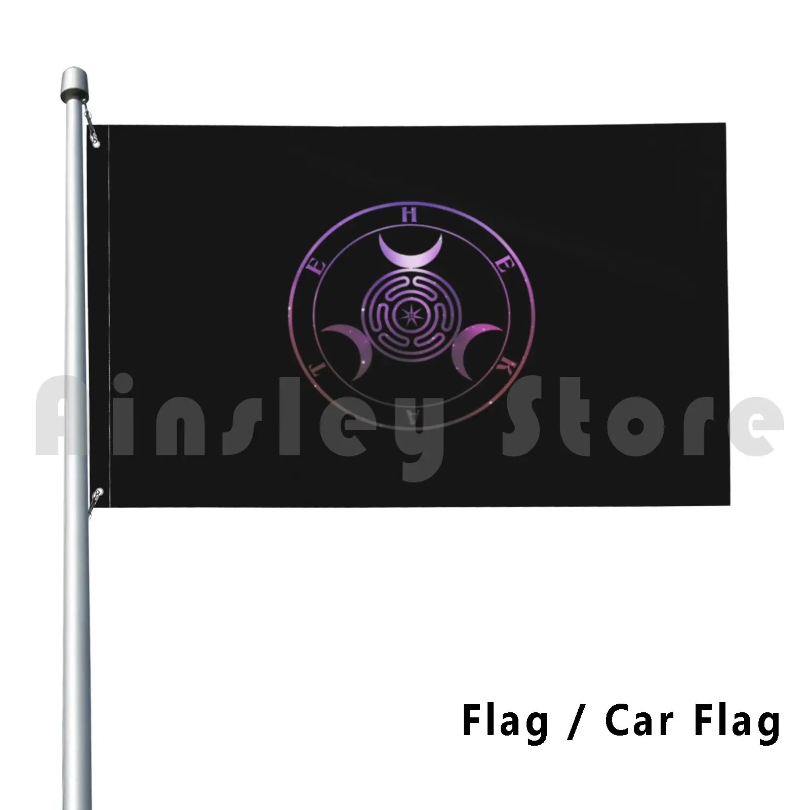 Sigil Of Hekate-Space Outdoor Decor Flag Car Flag Godess God Greek Hecate Hekate Triple Moon Pentagram Out Of The