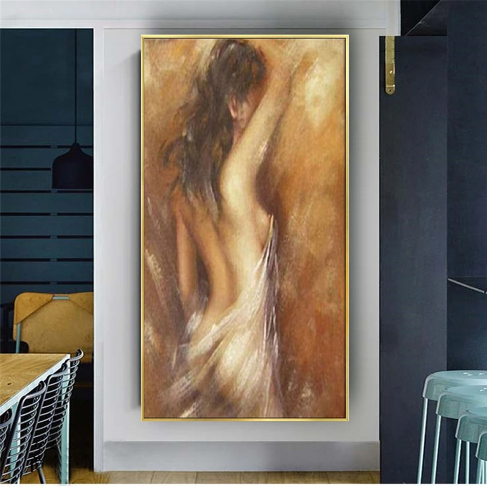 

Nordic Style Home Decor Wall Art Pictures Abstract Woman Sexy Naked Back Canvas Oil Paintings Decor Living Room Bedroom Bedside