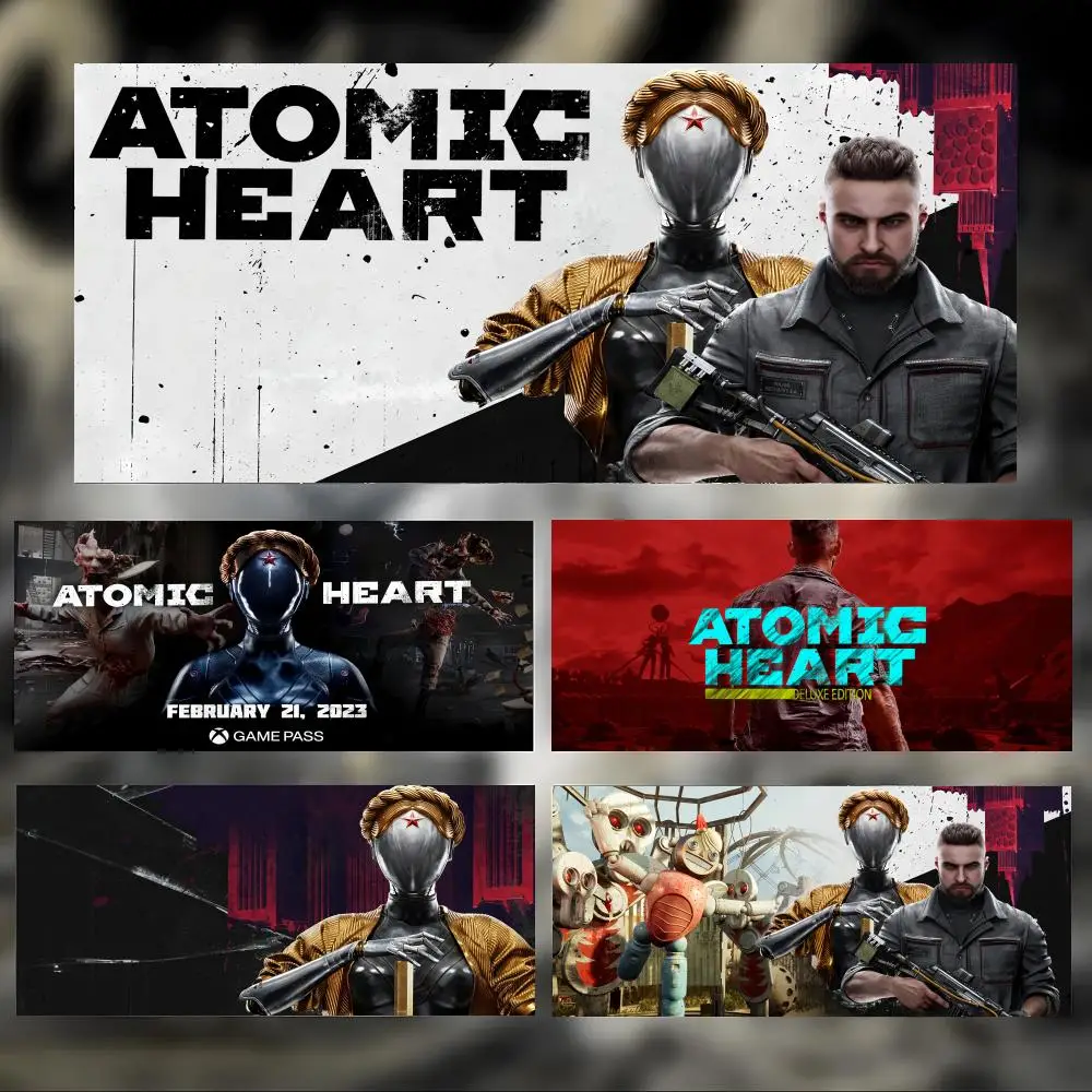

Futuristic Cool Game A-Atomic Heart Mouse Pad Large Thick Desk Pad Stitched Edges Gaming Mouse Mat for PC