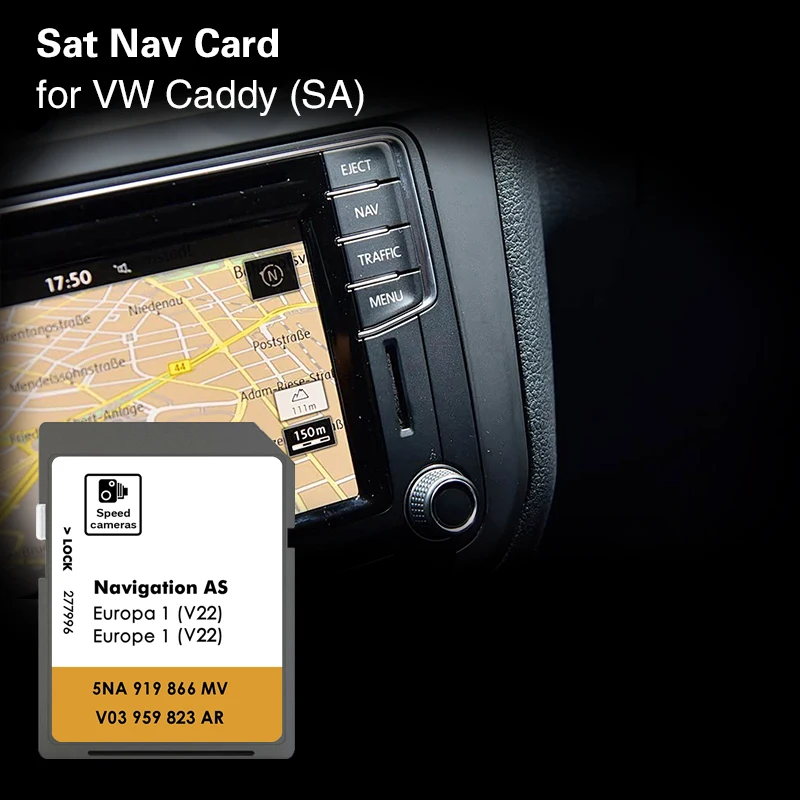 

for VW Caddy SA 32GB Map Navigation SD Card AS V22 Estonia Cyprus Sat Nav GPS