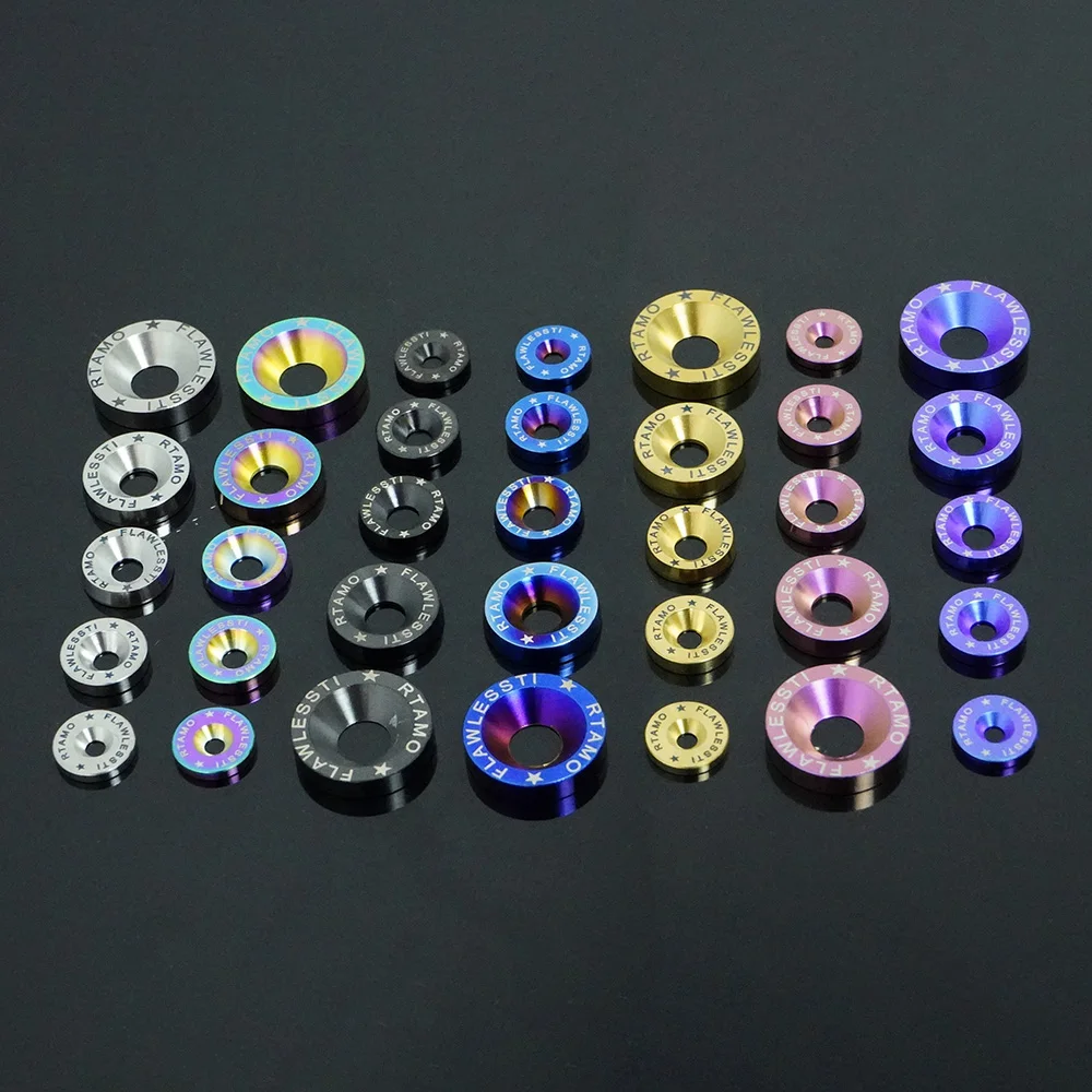 FLAWLESSTI M3 M4 M5 M6 M8 Gr5 Titanium Countersunk Washer