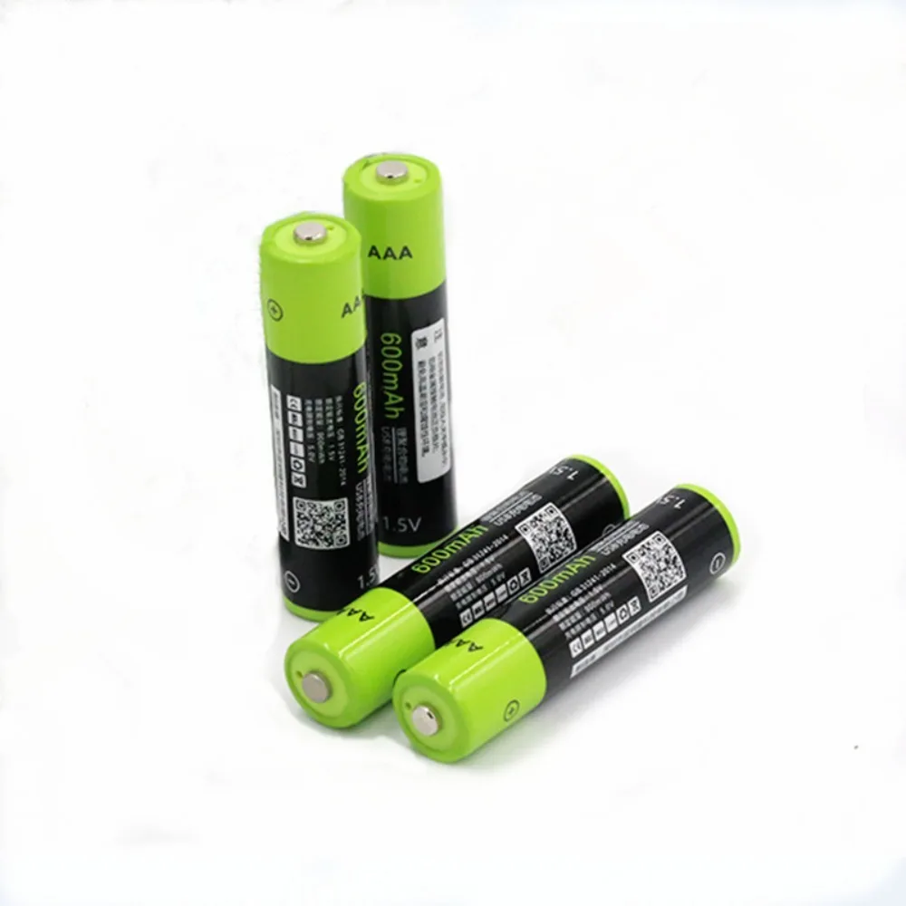 12 Buah/Lot Baterai Isi Ulang AAA 1.5V 600MAh Baterai Polimer Lithium USB Mainan Keyboard Pengendali Permainan Baterai Lithium Khusus