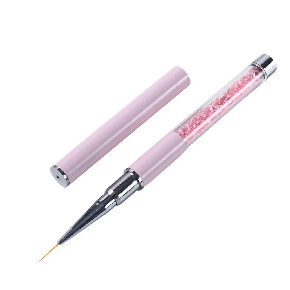 Manico con strass per intaglio Pennello per gel UV ultrasottile Penna per rivestimento per unghie in acrilico Strumento per manicure Penna per disegno per nail art Pennello per nail art