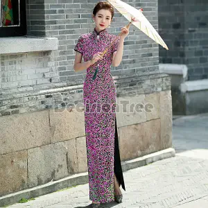 2024 dazzling shiny exquisite party qipao temperament slimming fishtail dress elegant classical evening banquet ceremonial dress