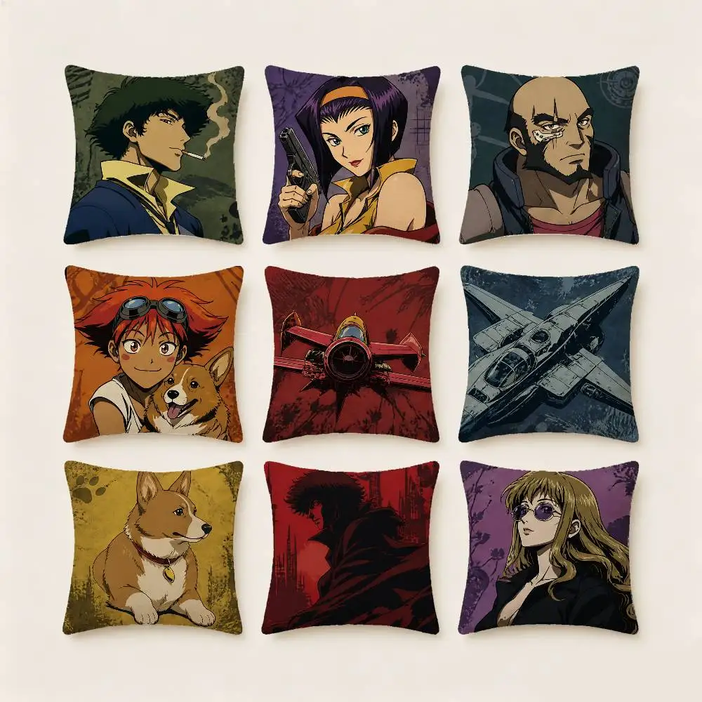 Cowboy Bebop Pillow Case Fashion Square Pillowcase Bedroom Sofa Room Ins Decoration Leisure