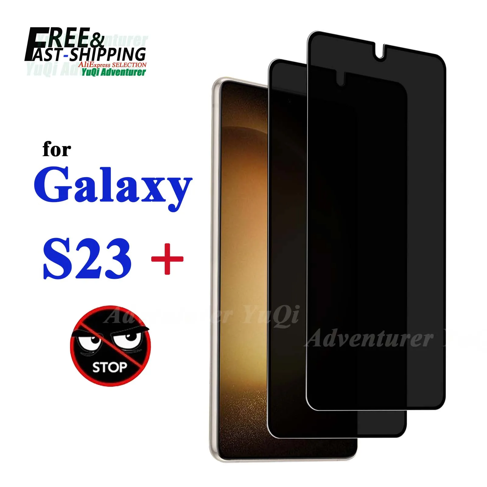 

Anti Spy Screen Protector For Galaxy S23 Plus 5G Samsung Tempered Glass Privacy Peep Scratch 9H Case Friendly High Aluminum