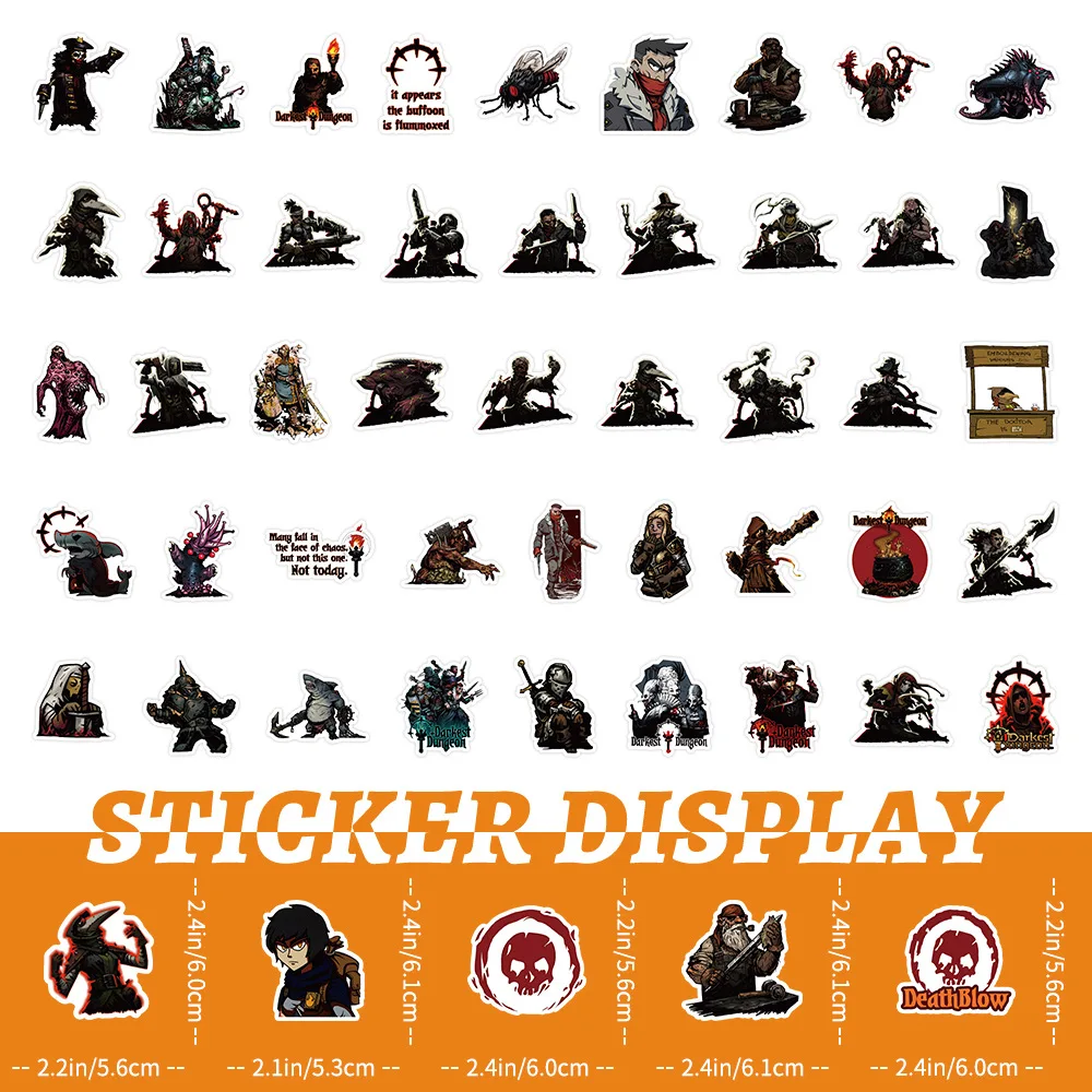 10/30/50/100PCS Darkest Dungeon Cartoon Stickers Game Stciekr Waterproof DIY Laptop Phone Guitar Car Bike Skateboard Decals Toy