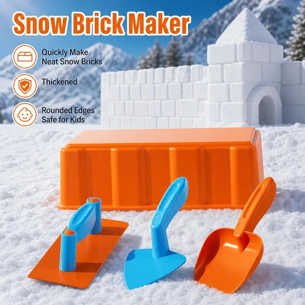 1Set Snow Brick Maker Mold Kit Thickened Snow Castle Building Tools Plastic Shovel Trowel Winter Outdoor Toys for Kids