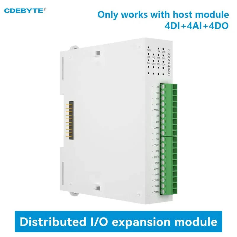 4DI+4AI+4DO Distributed Remote IO Expansion Module Analog Switch Acquisition CDEBYTE GAAAX4440 Fast Expansion RJ45 RS485 Modbus