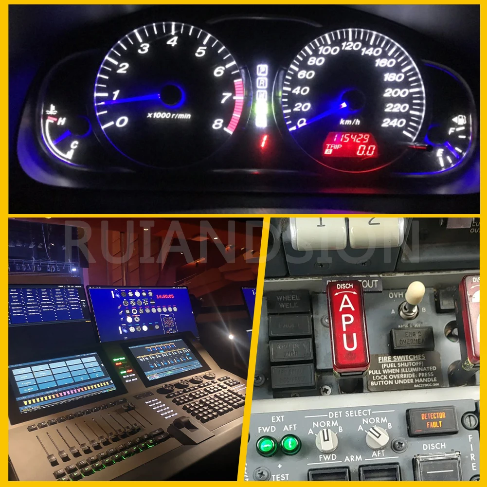 10Pcs BA7S T7 LED Car Light Bulbs Interior Instrument Panel Lamp Car Dash Board Lights DC 12V 6000K 4300K Blue Yellow Lamp Shade