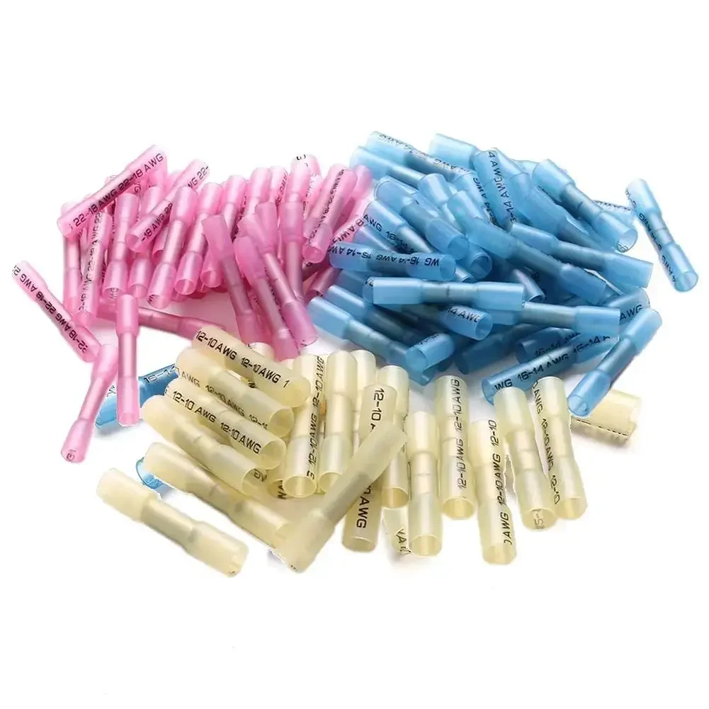 600/300/150pcs Heat Shrink Butt Wire Connectors Waterproof Insulated Automobile Electrical Cable Crimp Terminals AWG22-10