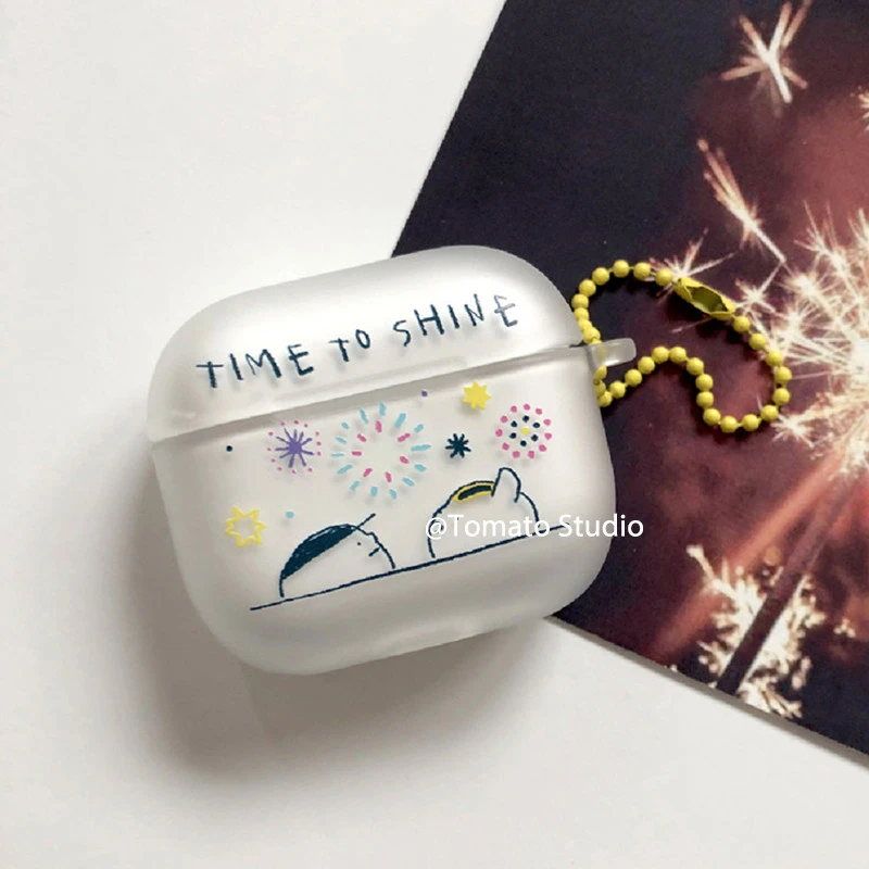 Ins Cute Bear Star Light Clear Girl TPU Case For Apple AirPods 4 Airpods Pro 3 2 1 Wireless Earphone Protective Silicone Cover