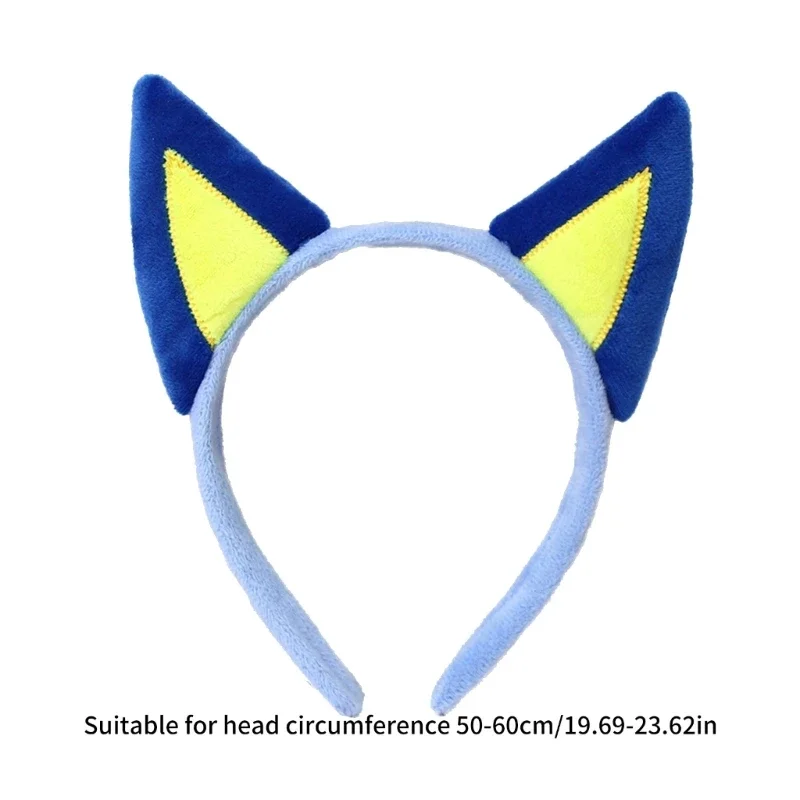 Bluey Anime Character Headbands with Dog Ears Hair Bands Plush Headwear Role-playing Costumes Props Children\'s Birthday Gifts