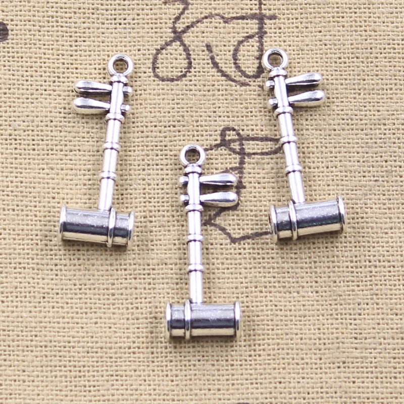 15pcs Charms Musical Instruments Erhu Fiddle 28x10x5mm Antique Silver Color Pendants DIY Making Finding Handmade Tibetan Jewelry