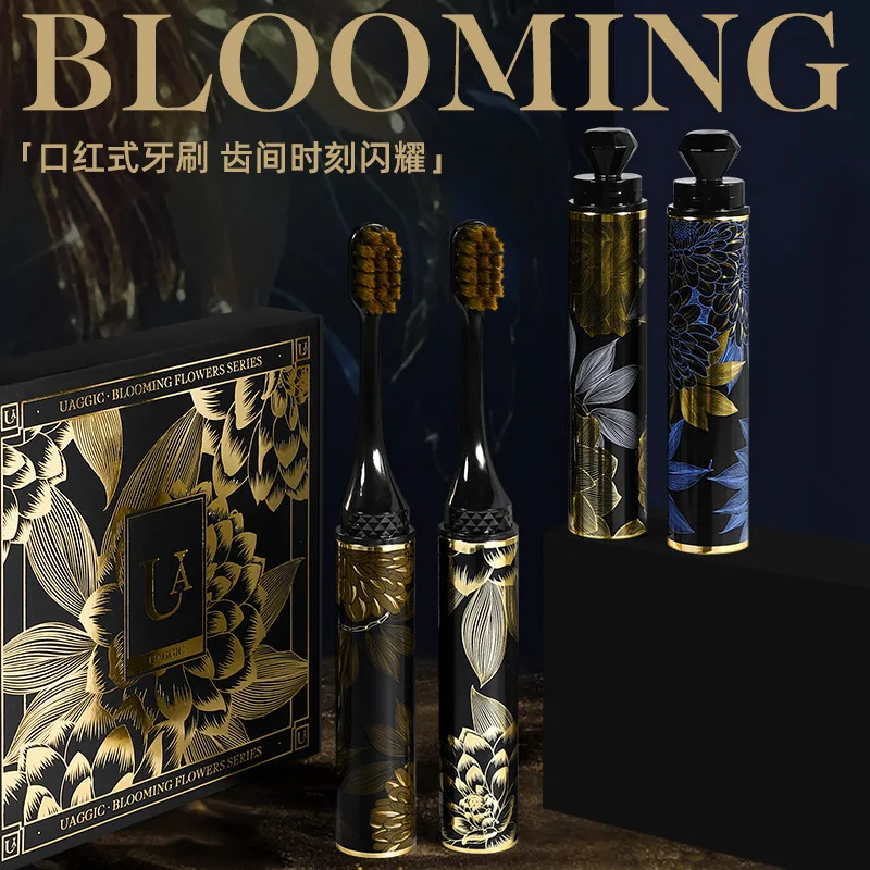 

Набор из 4 элегантных карманных зубных щеток с роскошной ручкой, супермягкие и удобные, для путешествий и домашнего использования