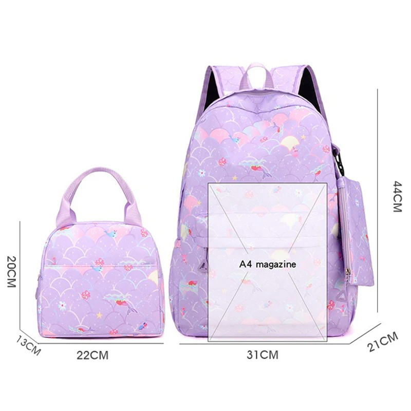 3 قطعة مجموعة KPop شيطان هنتر ظهره طالب المراهقين المدرسية فتاة مراهقة السفر التدرج Mochilas حقيبة الغداء حقيبة الظهر #3