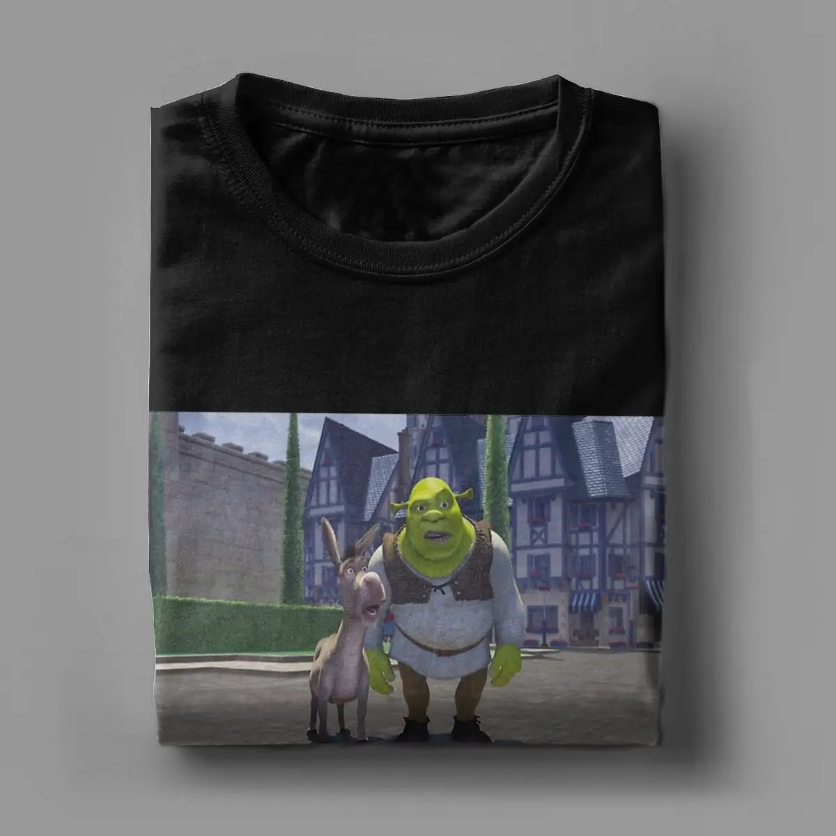 Men Shreks And Donkey Disturbed Faces In Duloc T Shirts Cotton Clothing Funny Round Collar Tees 4XL 5XL 6XL T-Shirts